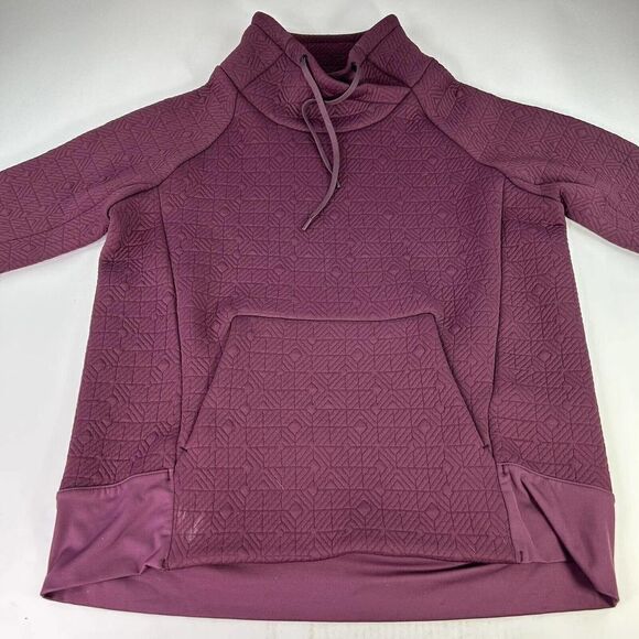 Athleta Ladie Tops Athleta Eggplant Purple Textured Sweatshirt Size M Turtleneck - Picture 3 of 15